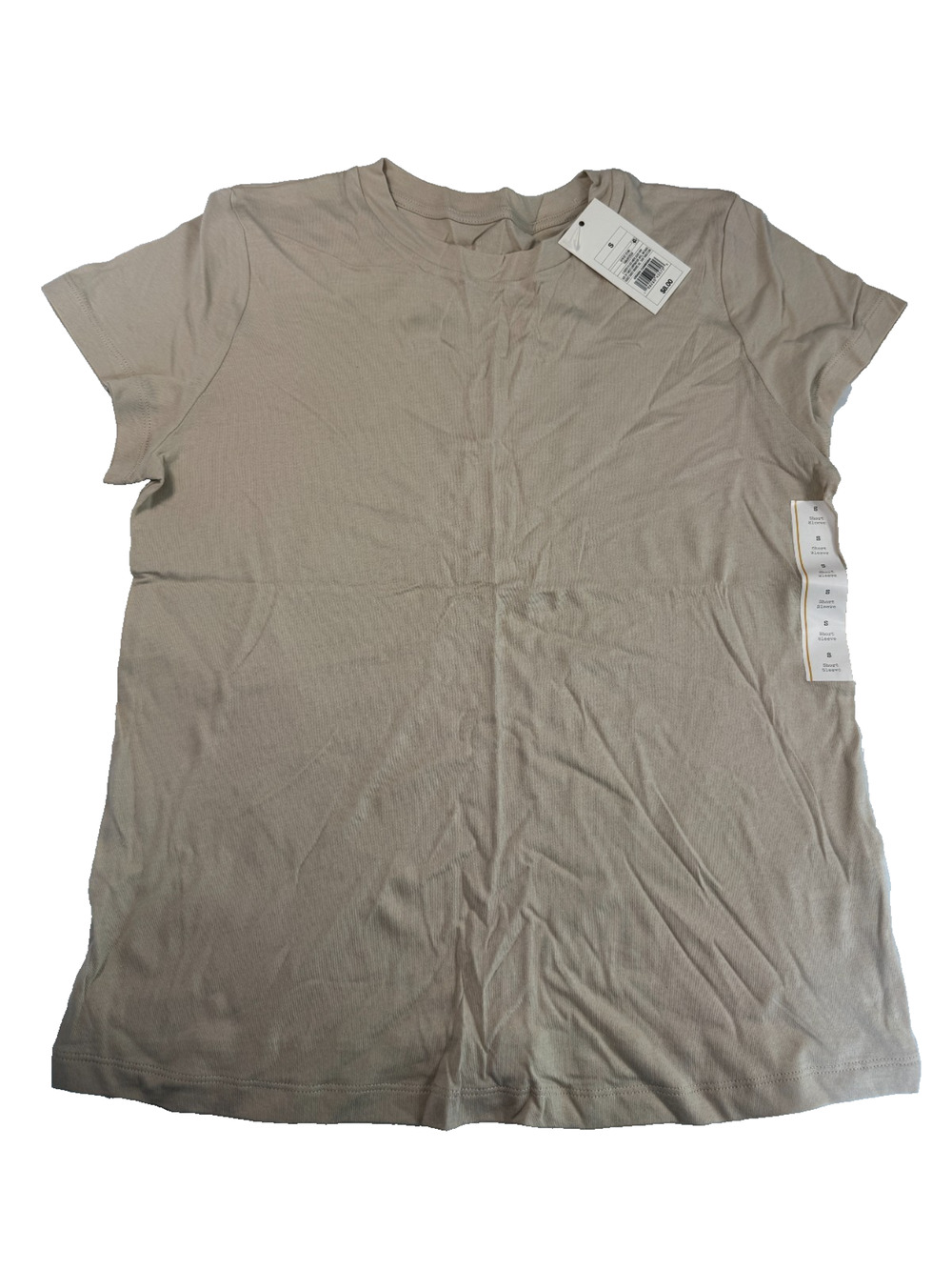 A New Day Womens Short Sleeve T-Shirt Size Medium Tan Pullover Basic